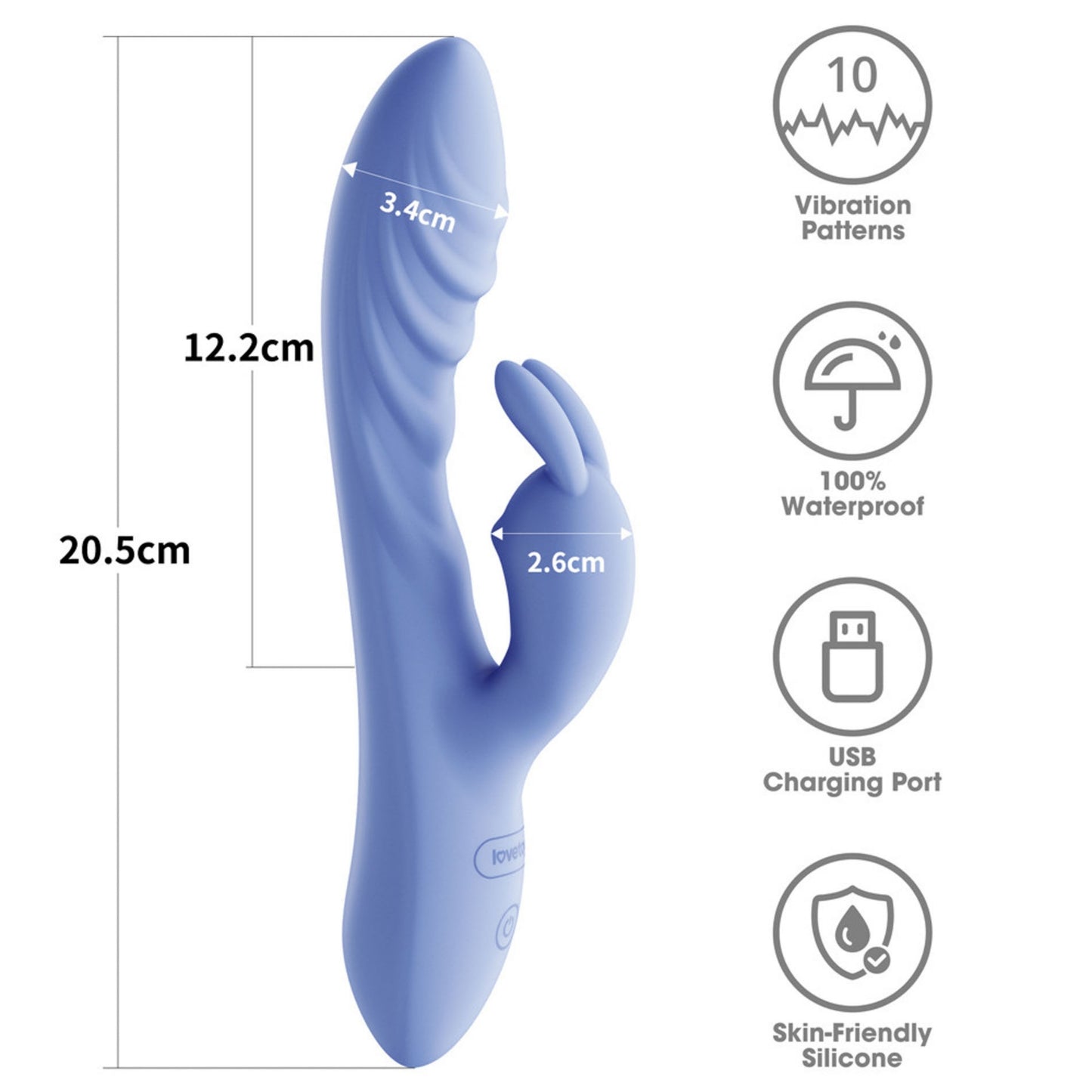 LOVETOY L'Allure Swirl vibratora izmēri un funkcijas