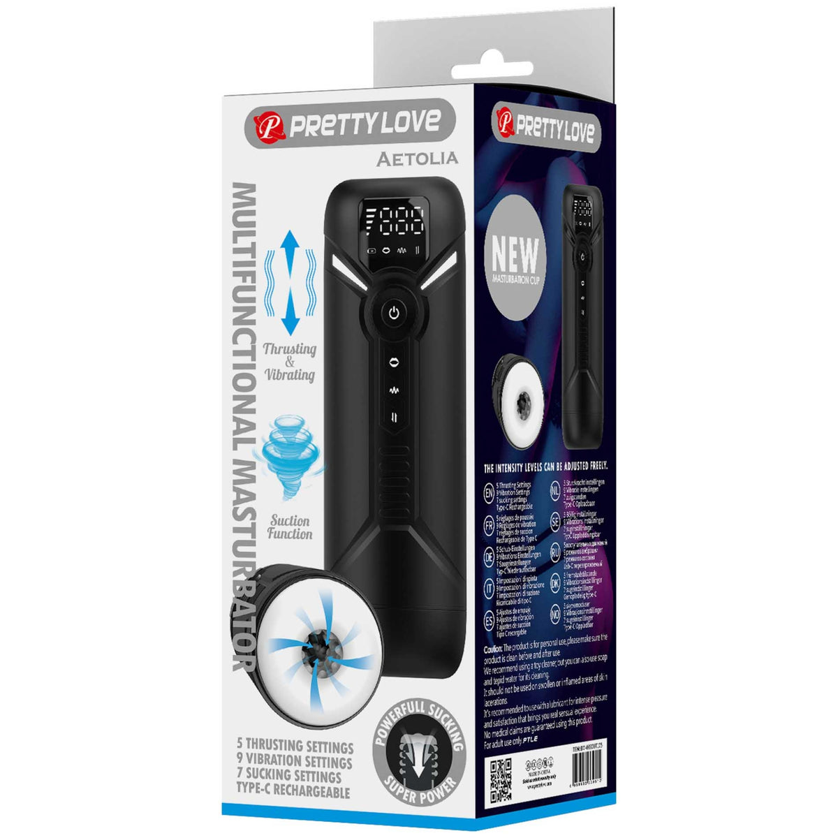 3-in-1 automatizēts masturbators PRETTY LOVE Aetolia (preces iepakojums)