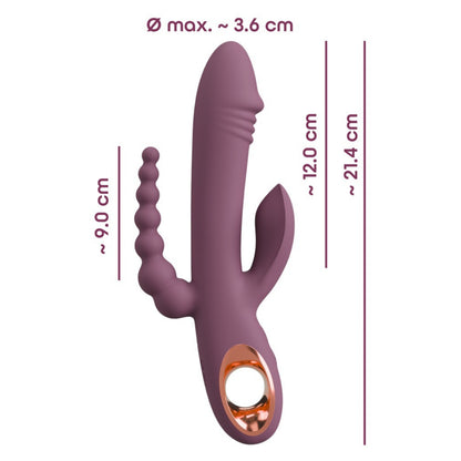 You2Toys Slim Plum trīskāršas stimulācijas vibrators