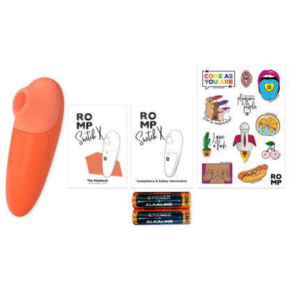 ROMP Switch X klitora stimulators un produkta komplektācija