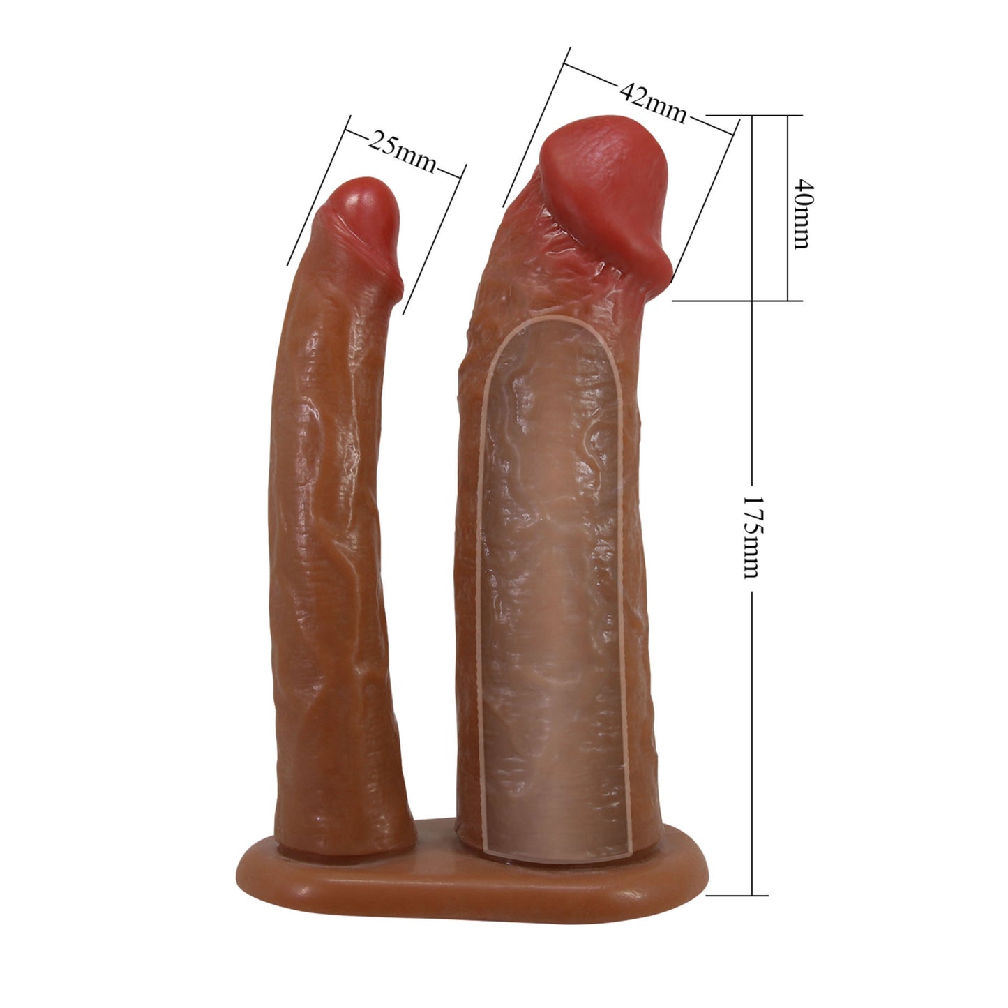 PRETTY LOVE Kearen - Dubultas penetrācijas strap-on (17.5 cm)