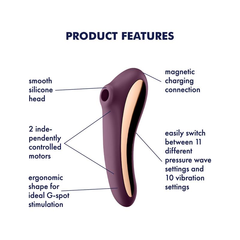 SATISFYER DUAL KISS - Air Pulse Clitoral Stimulator with Vibration