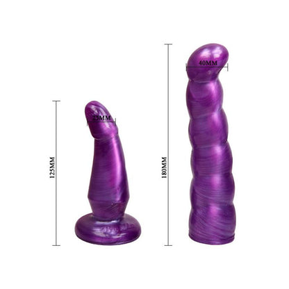 BAILE Strap-On dubultajai penetrācijai ar G-punkta stimulāciju 18 cm (violets)
