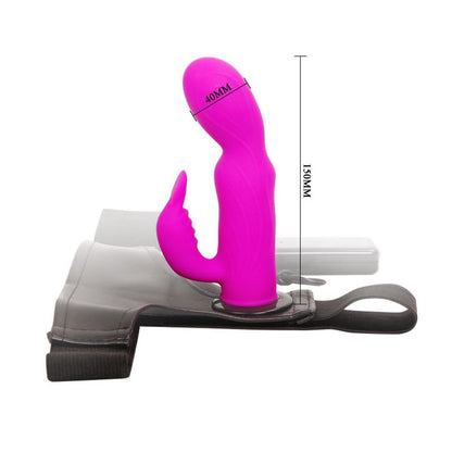 STRAP ON - Ar Rozā Vibratoru-Stimulatoru 15 cm