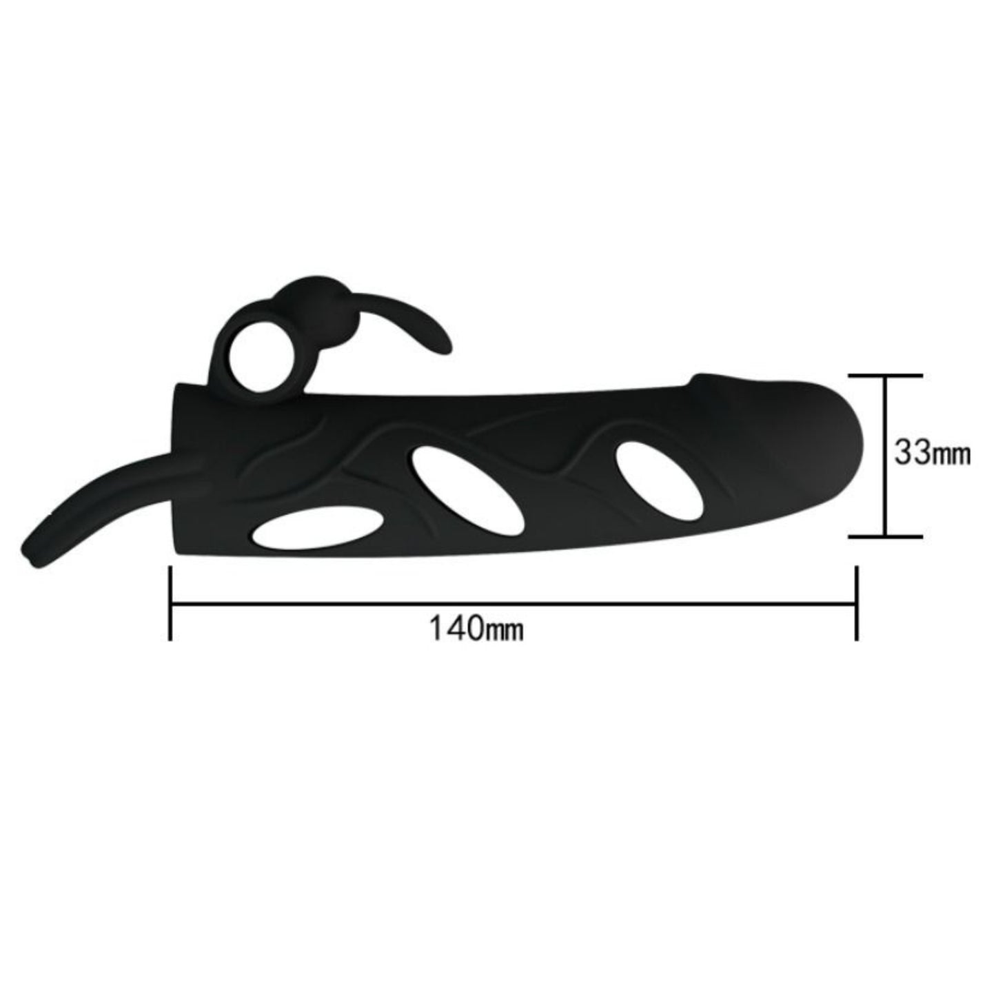 PRETTY LOVE Silicone penis sleeve with vibrating clitoral stimulator