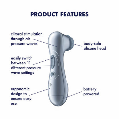 Satisfyer Pro 2 Generation 2 klitora stimulators (ar baterijām, zils)