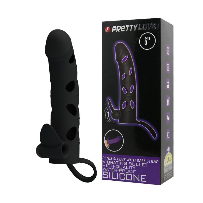 PRETTYLOVE - Cock Sleeve with Vibrator and Clitoral Stimulator