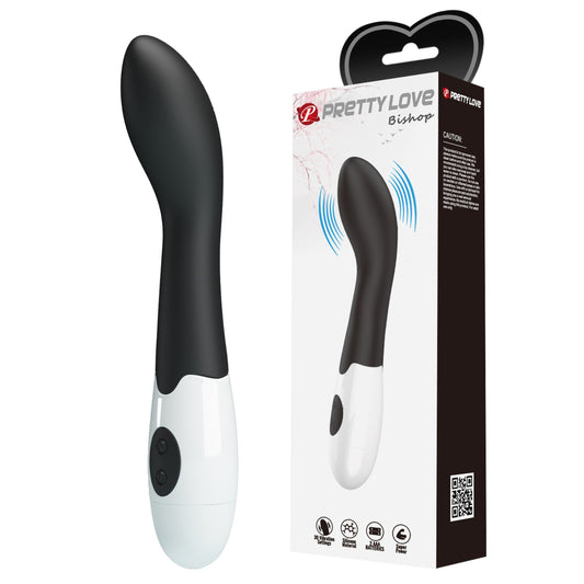 PRETTY LOVE Bishop silikona G-punkta vibrators (melns)