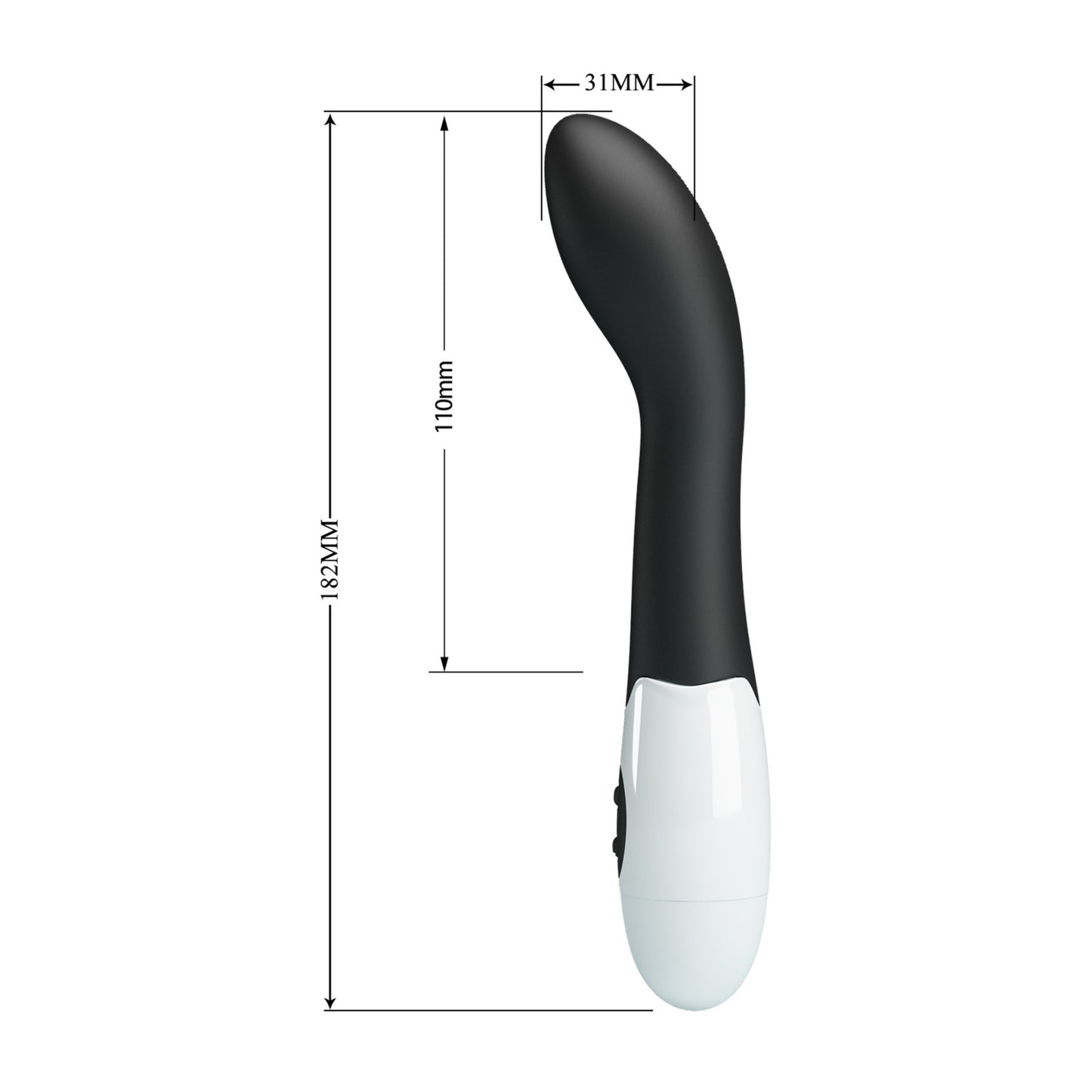 PRETTY LOVE Bishop silikona G-punkta vibrators (melns)