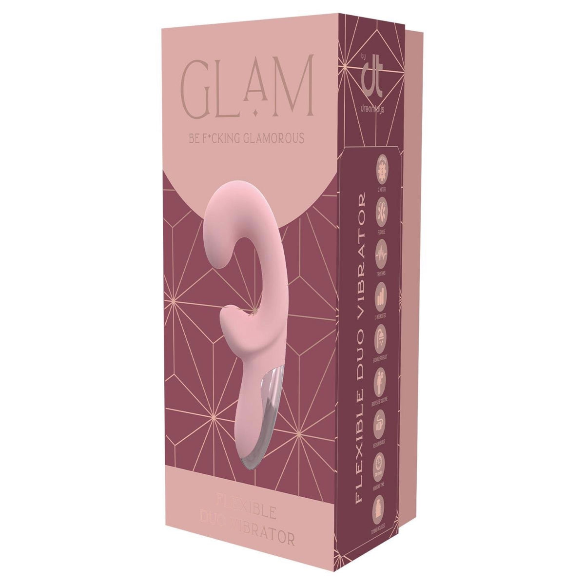 Divkāršas stimulācijas vibrators Dreamtoys Glam - preces iepakojums