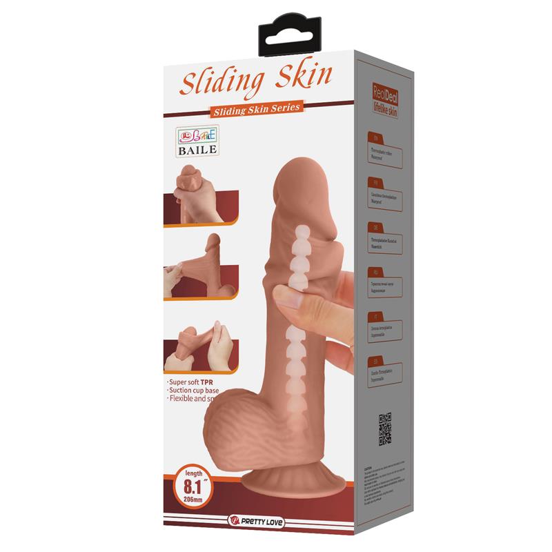 Reālistisks Dildo ar Slīdošu ādu 20.6 cm