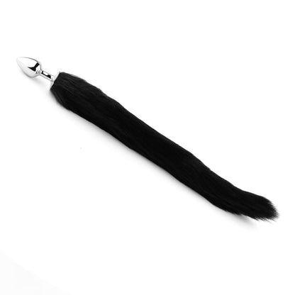 BS metal anal plug with fox tail (black)
