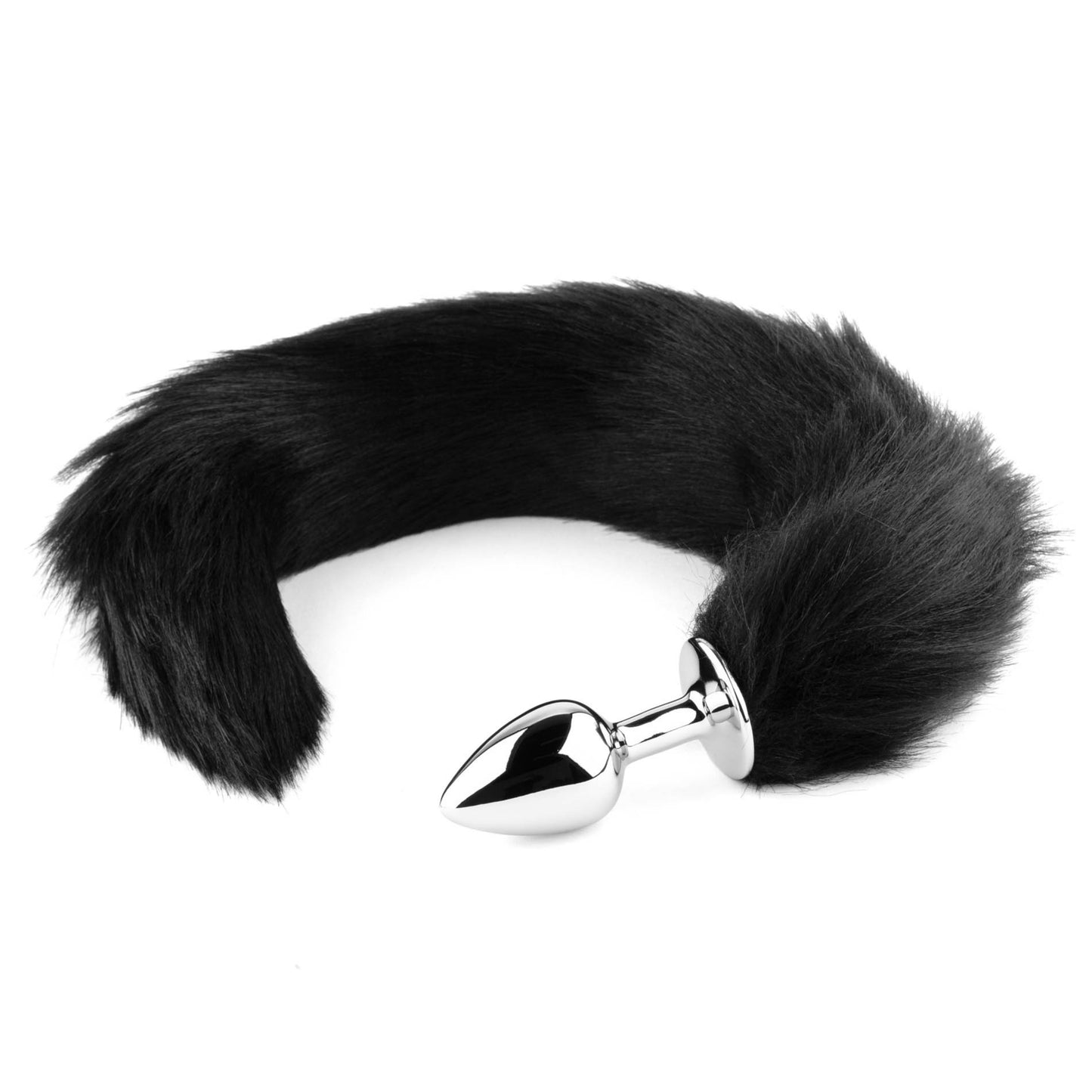 BS metal anal plug with fox tail (black)