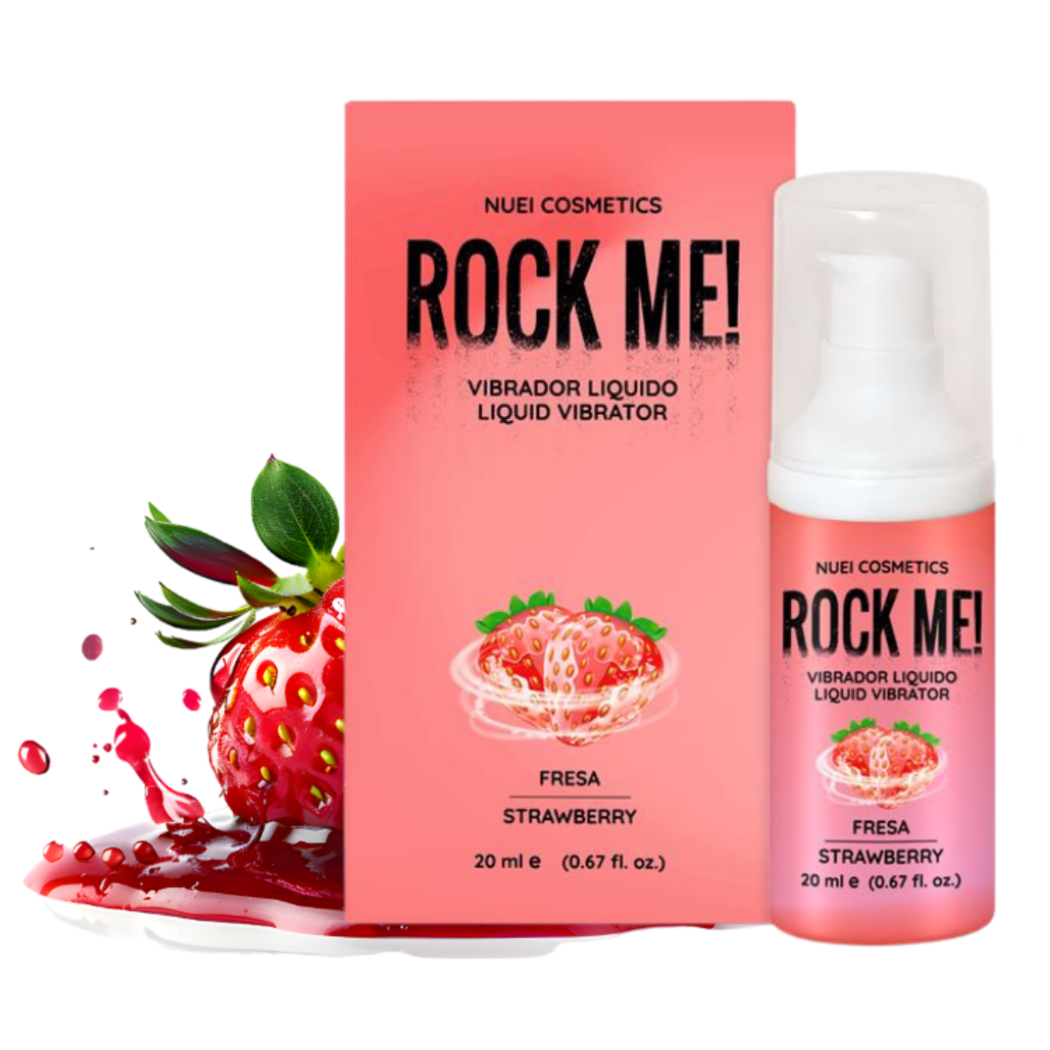 Šķidrais vibrators (stimulējošs gēls) ar zemeņu garšu 20 ml – NUEI Rock Me!