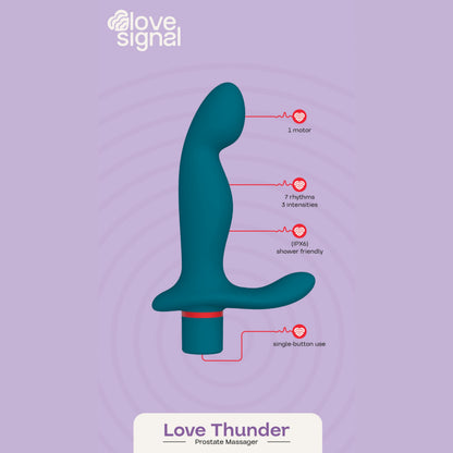 Love Signal Love Thunder prostatas vibrators ar galvenajām funkcijām un īpašībām