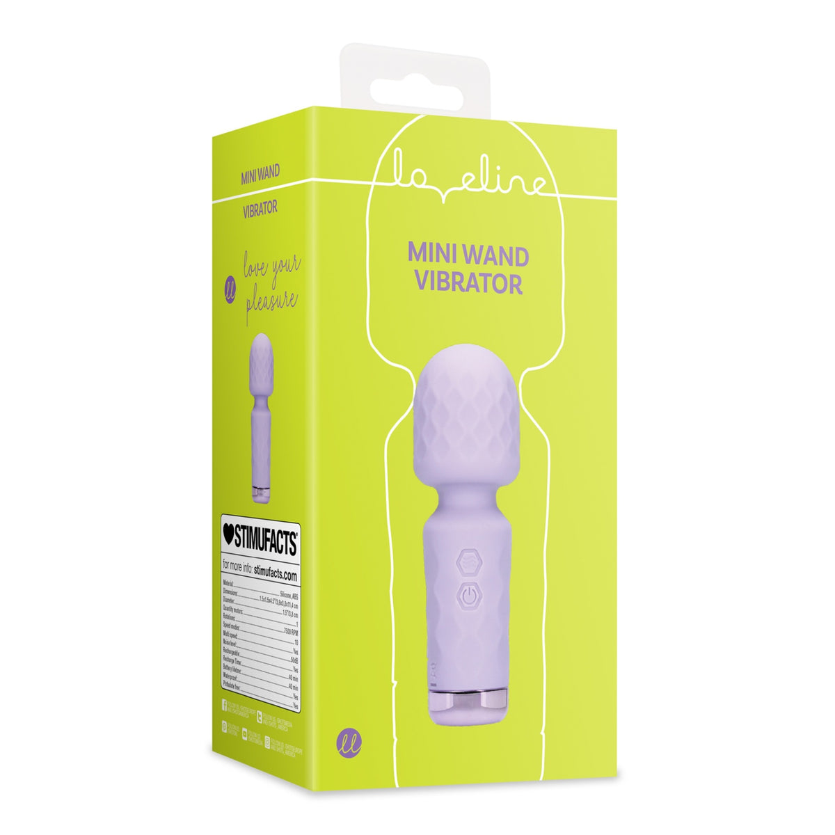 Loveline Mini Wand masāžas vibrators oriģinālajā iepakojumā