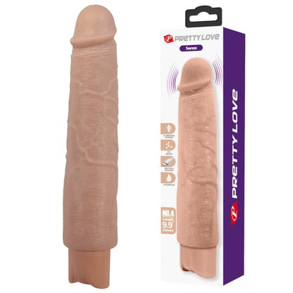 PRETTY LOVE Soren tikroviškas vibruojantis dildo 25 cm su pakuote