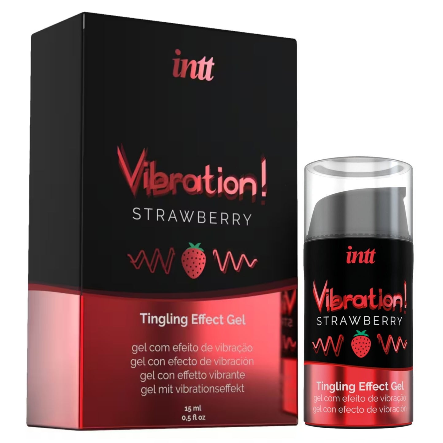 INTT Vibration! skystas vibratorius su braškių kvapu (15 ml)