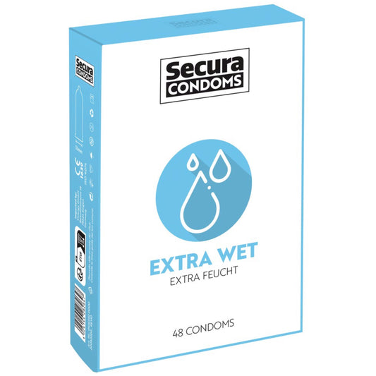 Secura Extra Wet īpaši mitrināti prezervatīvi (48 gab.)
