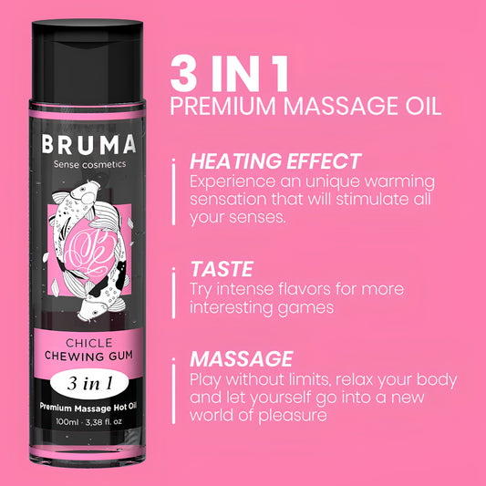 Sildoša masāžas eļļa 3in1 ar košļenes garšu (100 ml) – BRUMA Premium – papildu skats