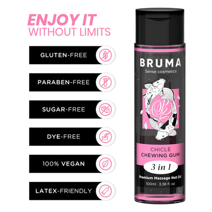 Sildoša masāžas eļļa 3in1 ar košļenes garšu (100 ml) – BRUMA Premium – dizaina skats