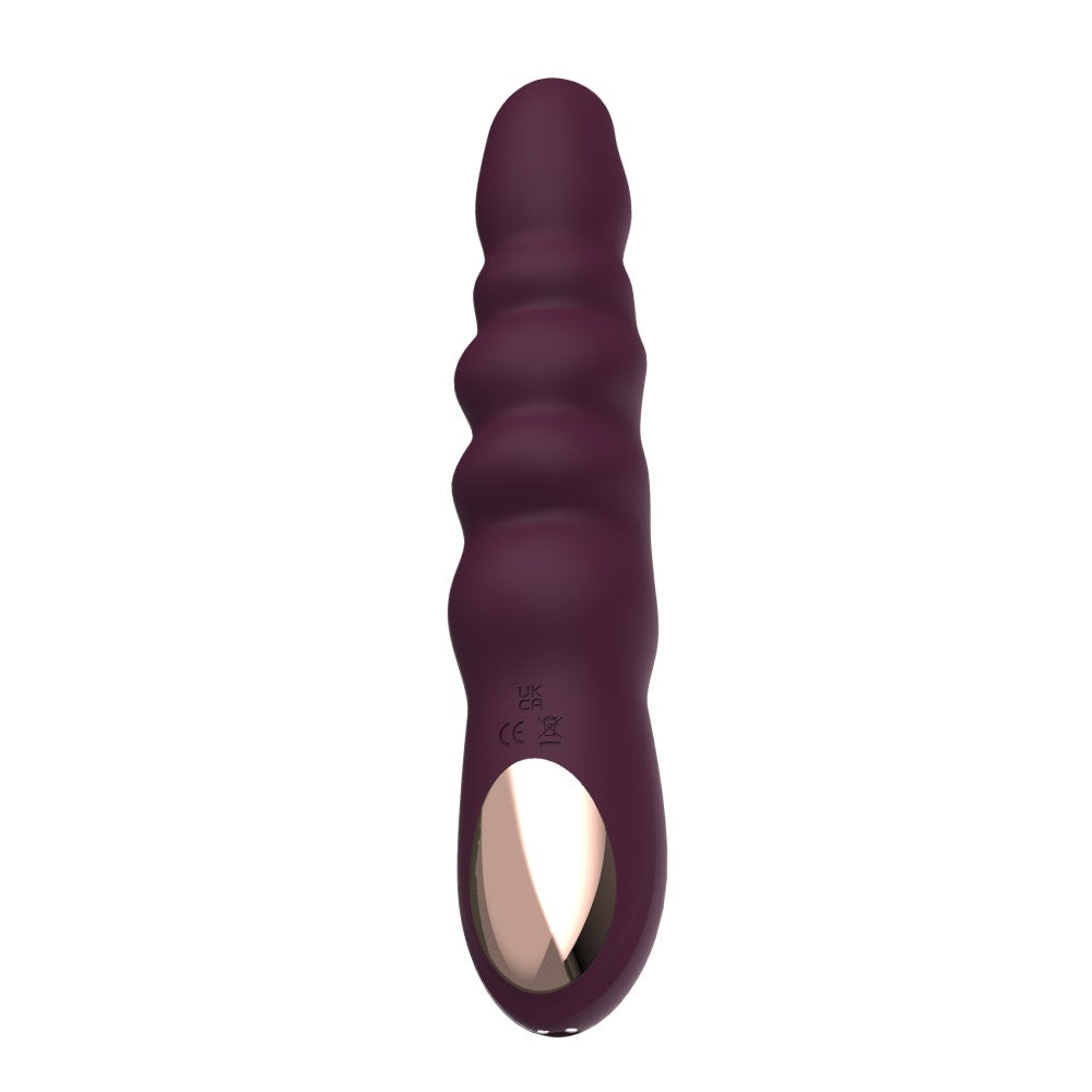 Rievots vibrators Dreamtoys Ribbed Power Vibe 10 režīmi 21.5 cm silikona