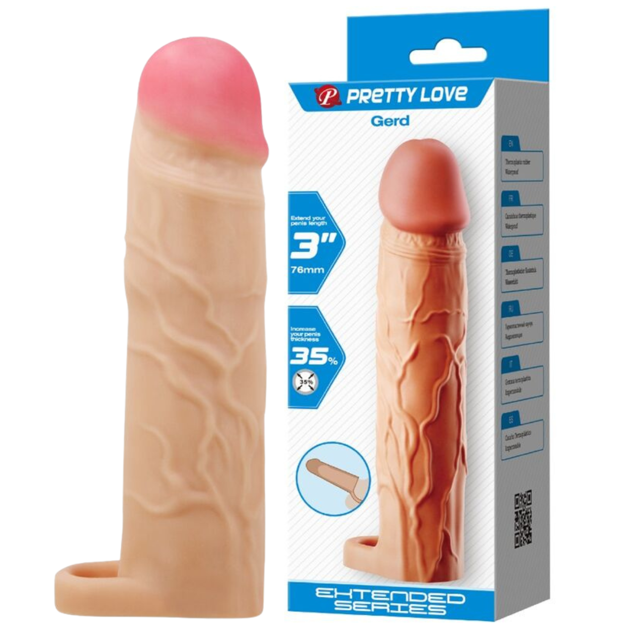 PRETTYLOVE GERD - Locekļa uzmava +7.6 cm garumam, +35% biezumam