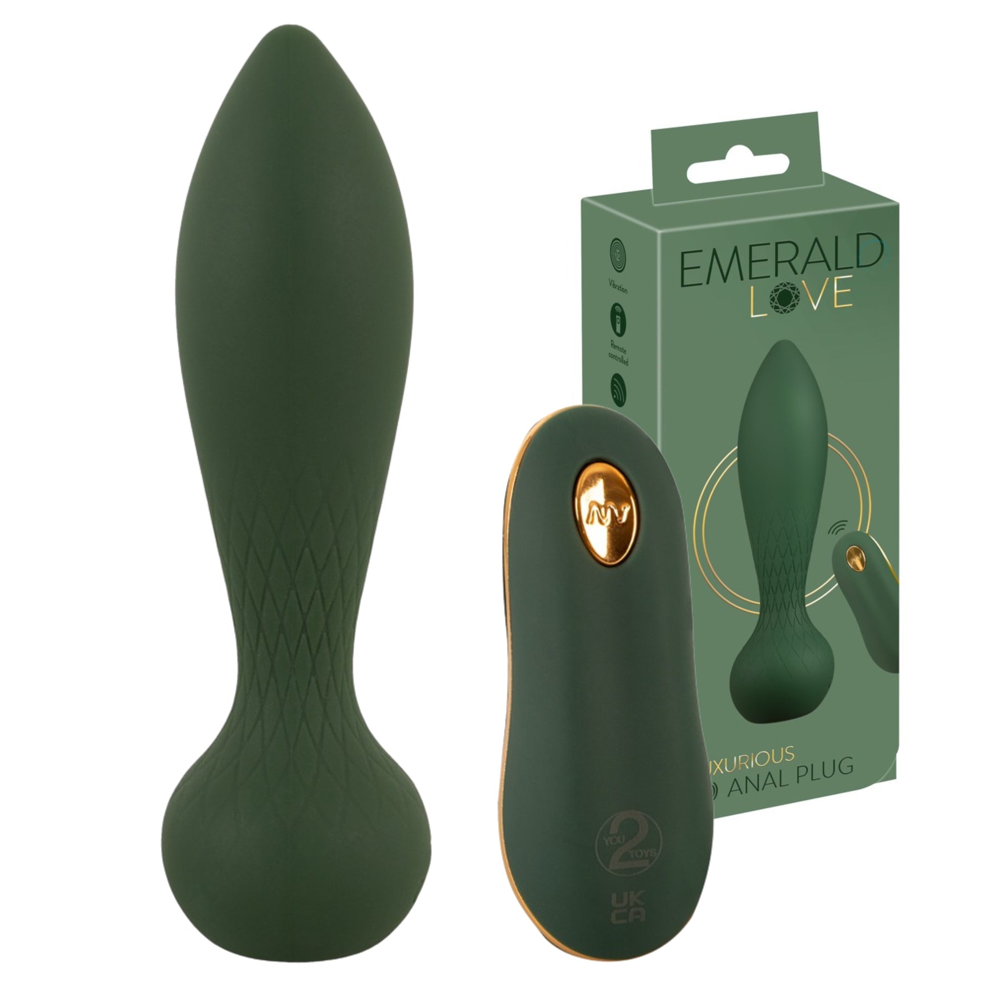 Anālais vibrators ar tālvadības pulti Emerald Love