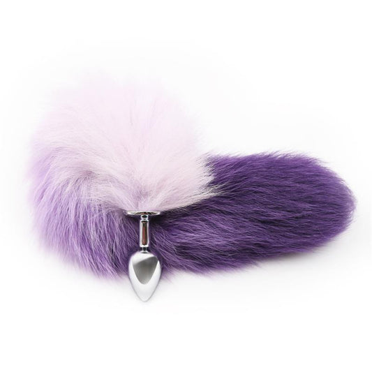 Anālais korķis ar lapsas asti LATETOBED BDSM LINE Purple & White Foxy Tail S