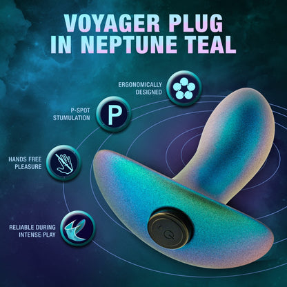 Vibrējošs silikona anālais spraudnis Neptune Teal (12.7 cm) – Blush Voyager Plug