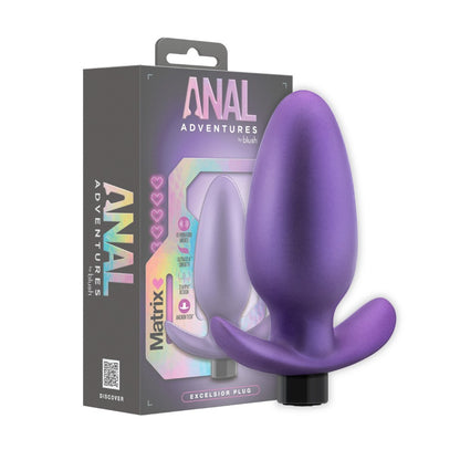 Vibrējošs silikona anālais spraudnis violets (8.9 cm) – Blush Matrix Excelsior