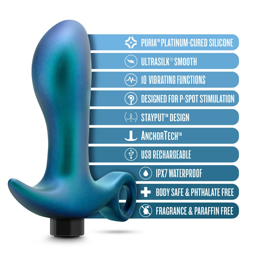 Vibrējošs anālais spraudnis Lunar Blue ar P-punkta stimulāciju – Blush Anal