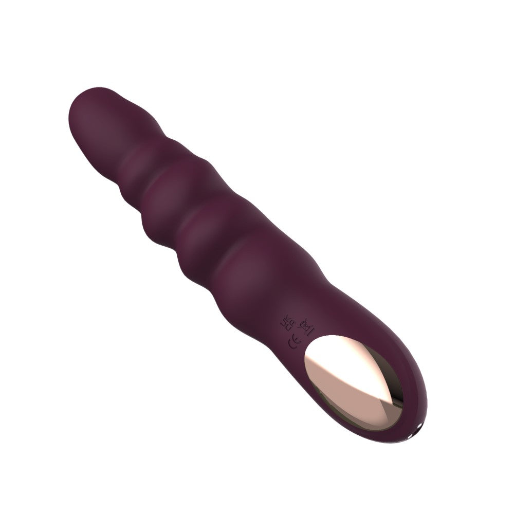 Rievots vibrators Dreamtoys Ribbed Power Vibe 10 režīmi 21.5 cm silikona