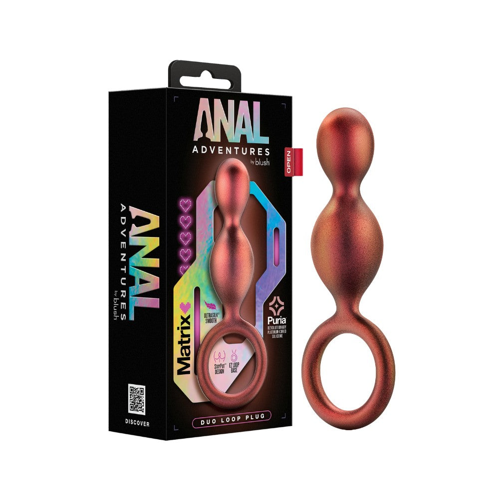 Silikona anālais spraudnis Blush Matrix Duo Loop Plug Copper 3.3 cm