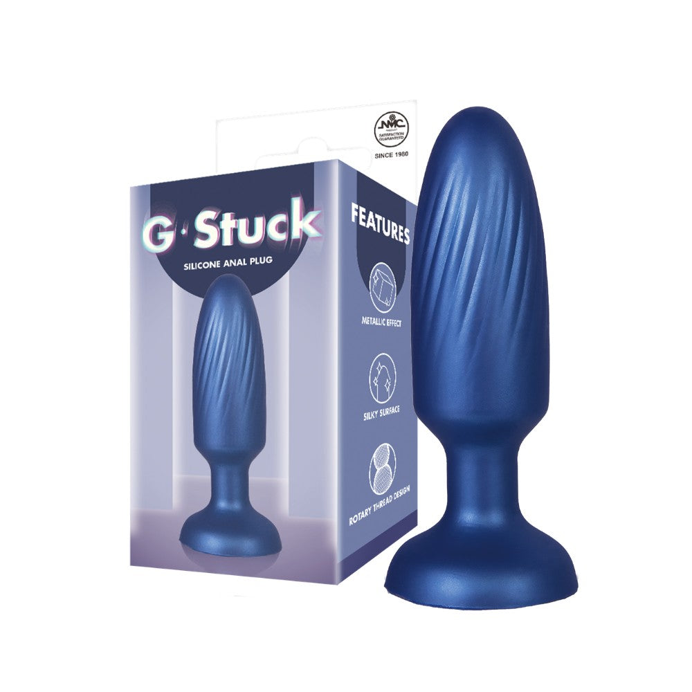 Silikona anālais spraudnis zils ar tekstūru 8.9 cm – NMC G-Stuck