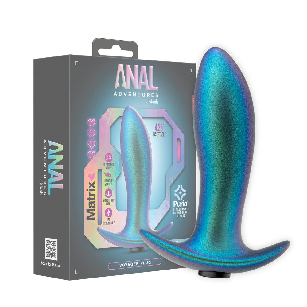 Vibrējošs silikona anālais spraudnis Neptune Teal (12.7 cm) – Blush Voyager Plug