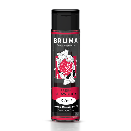 Sildoša masāžas eļļa 3in1 ar zemeņu garšu (100 ml) – BRUMA Premium