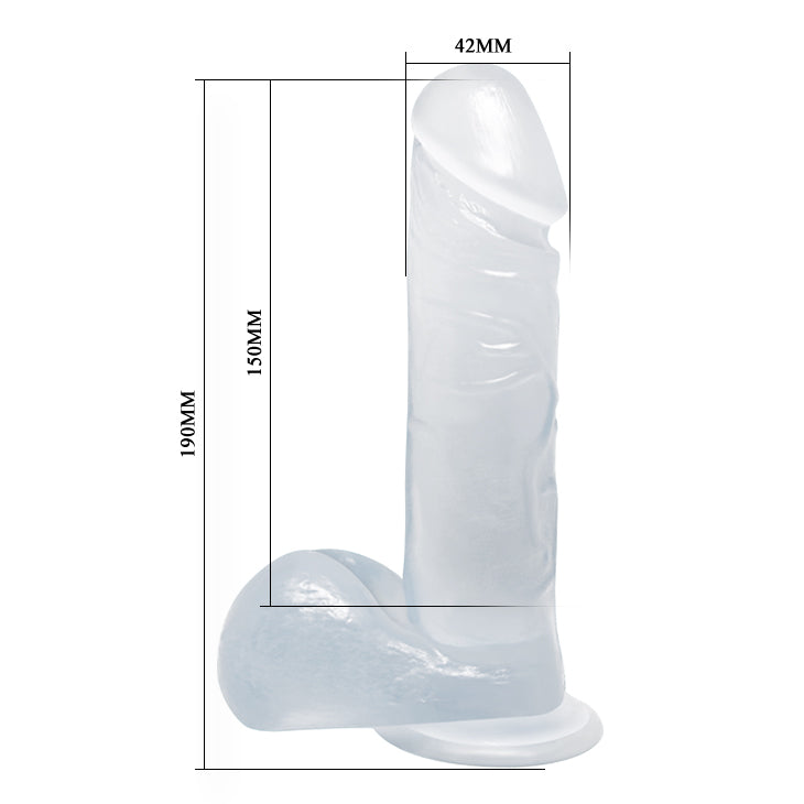 BAILE Caurspīdīgs Reālistings Dildo (Kopējais garums 19 cm)