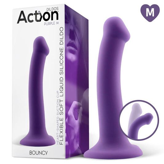 Action Bouncy – ļoti elastīgs šķidrā silikona dildo ar piesūcekni (18 cm)