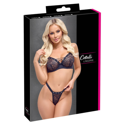 Cottelli Lingerie melns mežģīņu apakšveļas komplekts – produkta iepakojums