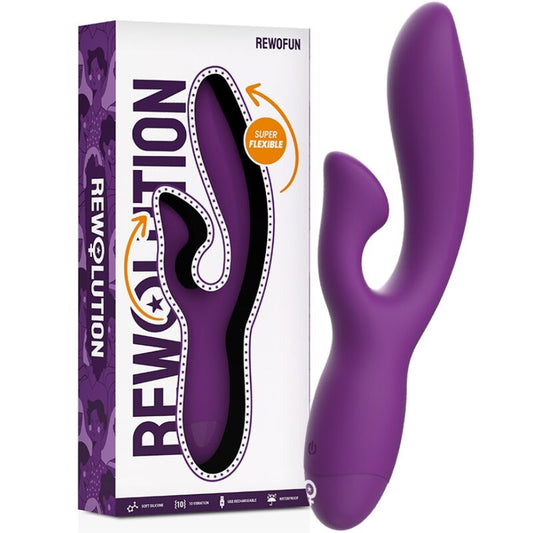 REWOLUTION - Premium flexible vibrator with clitoral stimulator