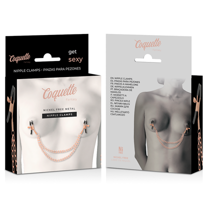 COQUETTE CHIC DESIRE - High quality metal nipple clamps with chain