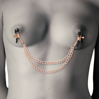 COQUETTE CHIC DESIRE - High quality metal nipple clamps with chain