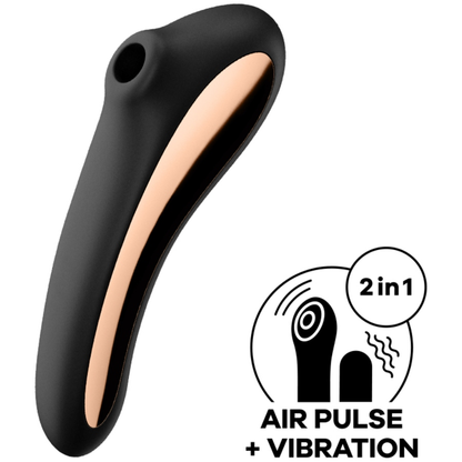 Premium klitora stimulators Satisfyer Dual Kiss melns