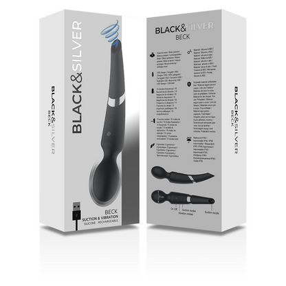 BLACK & SILVER - Силиконовый вибратор премиум-класса с функцией всасывания клитора