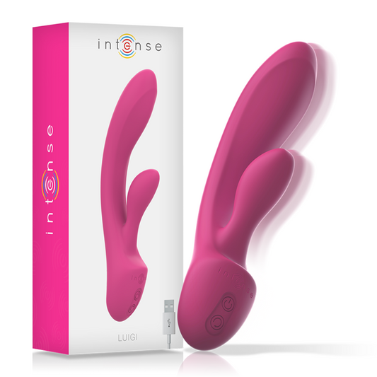 INTENSE - LUIGI rozā šķidrā silikona G punkta vibrators ar klitora stimulatoru