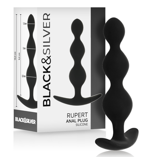 BLACK&SILVER - RUPERT Silikona anālais aizbāznis (10 cm)