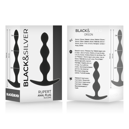 BLACK&SILVER - RUPERT Silicone Anal Plug (10 cm)