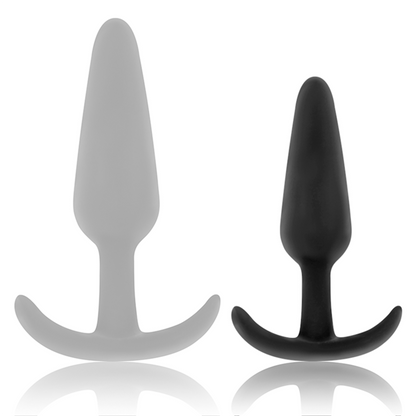BLACK&SILVER - HANSEL Silicone anal plug with small handle