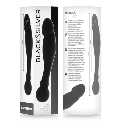 BLACK & SILVER - KARL Īpašs G punkta stimulējošs dildo (18 cm)